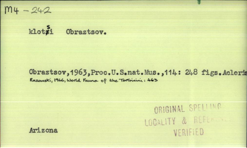 front of card